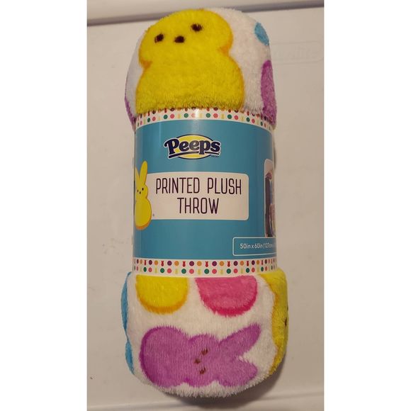 PEEPS Bedding New Peeps Printed Plush Throw Blanket 5x60 Peep Stack